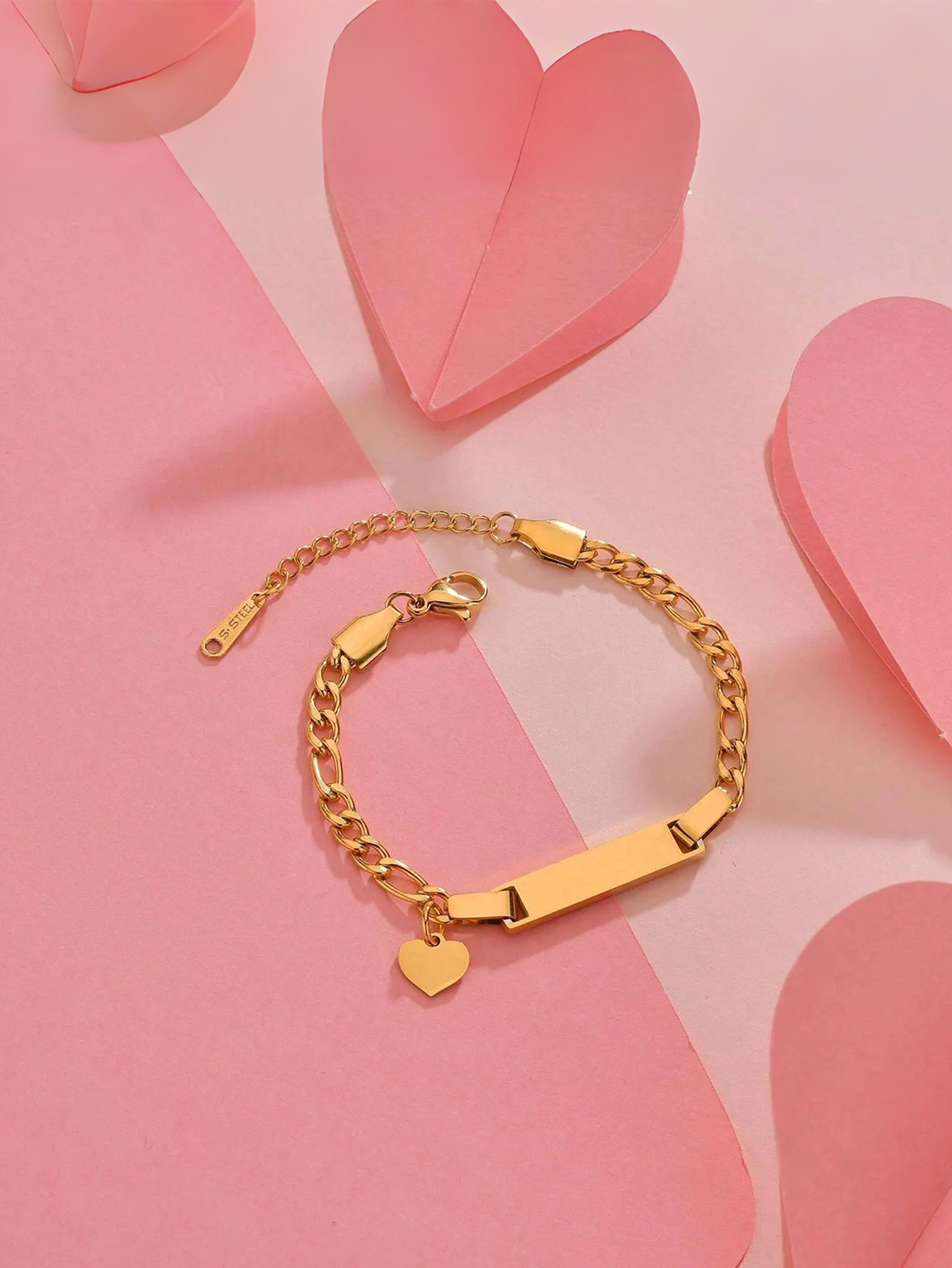 Personalized Baby Name Bracelets for Boys and Girls Custom Gold-Plated Stainless Steel Bar ID Bracelets